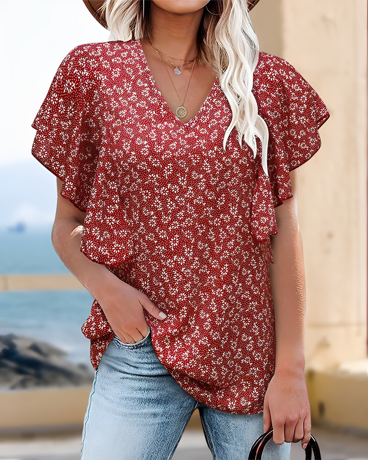 Eleri - Schicke Bluse mit V-Ausschnitt