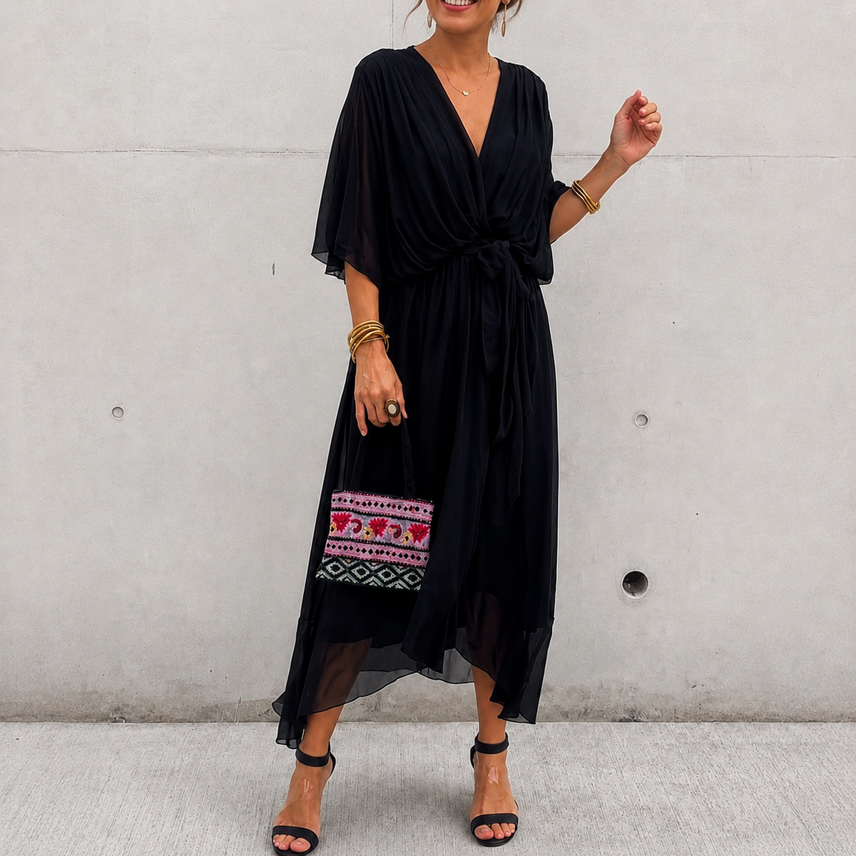 Jescah - Stilvolles Kleid mit Fledermausärmeln