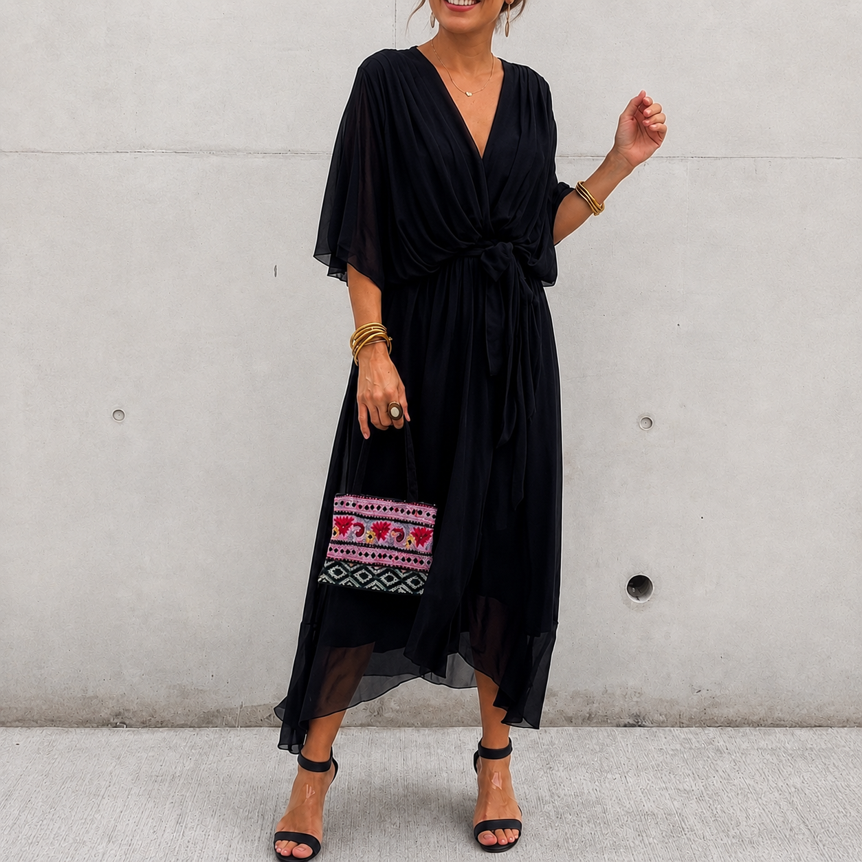 Jescah - Stilvolles Kleid mit Fledermausärmeln