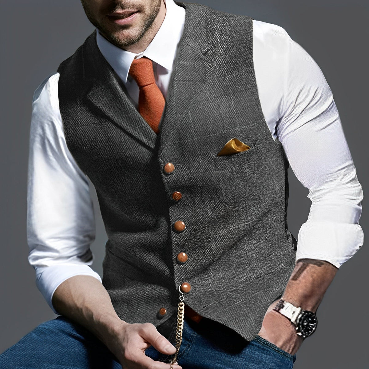 Jasper – Vintage-Weste für Herren