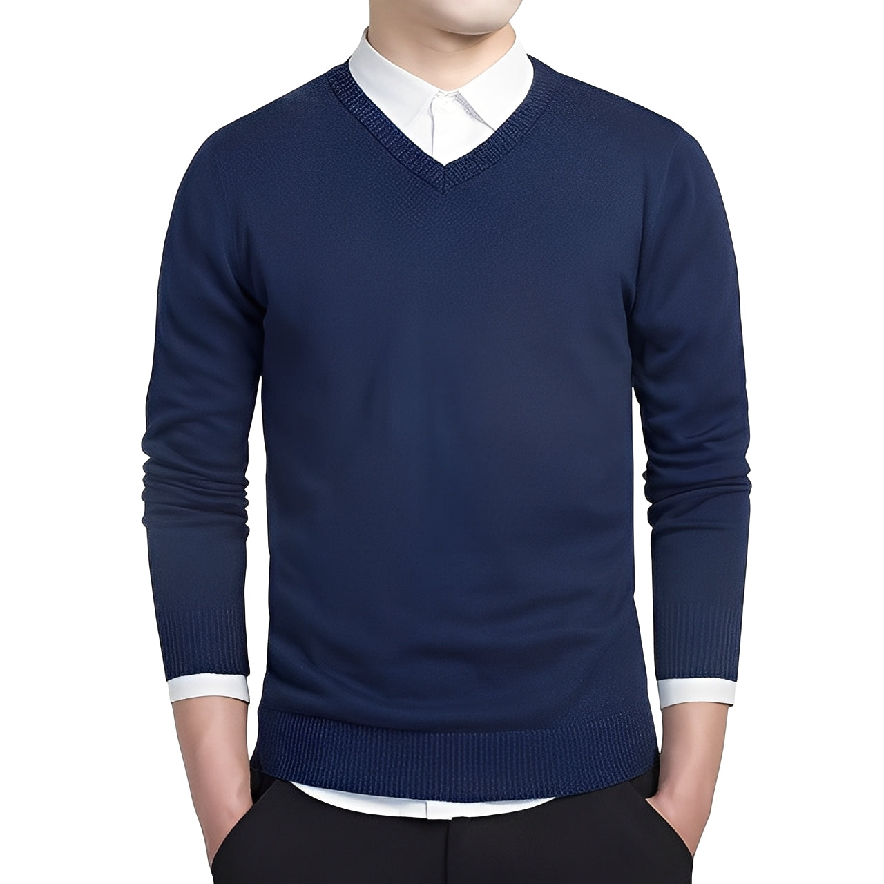Tom - Bequemer Herrenpullover mit V-Ausschnitt