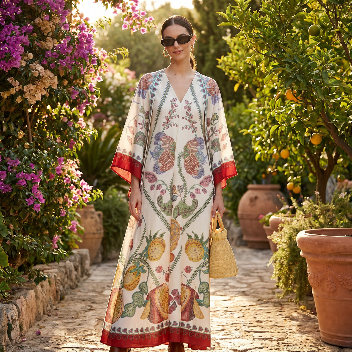 Kymbrea - Elegantes, weit geschnittenes Maxi-Kleid