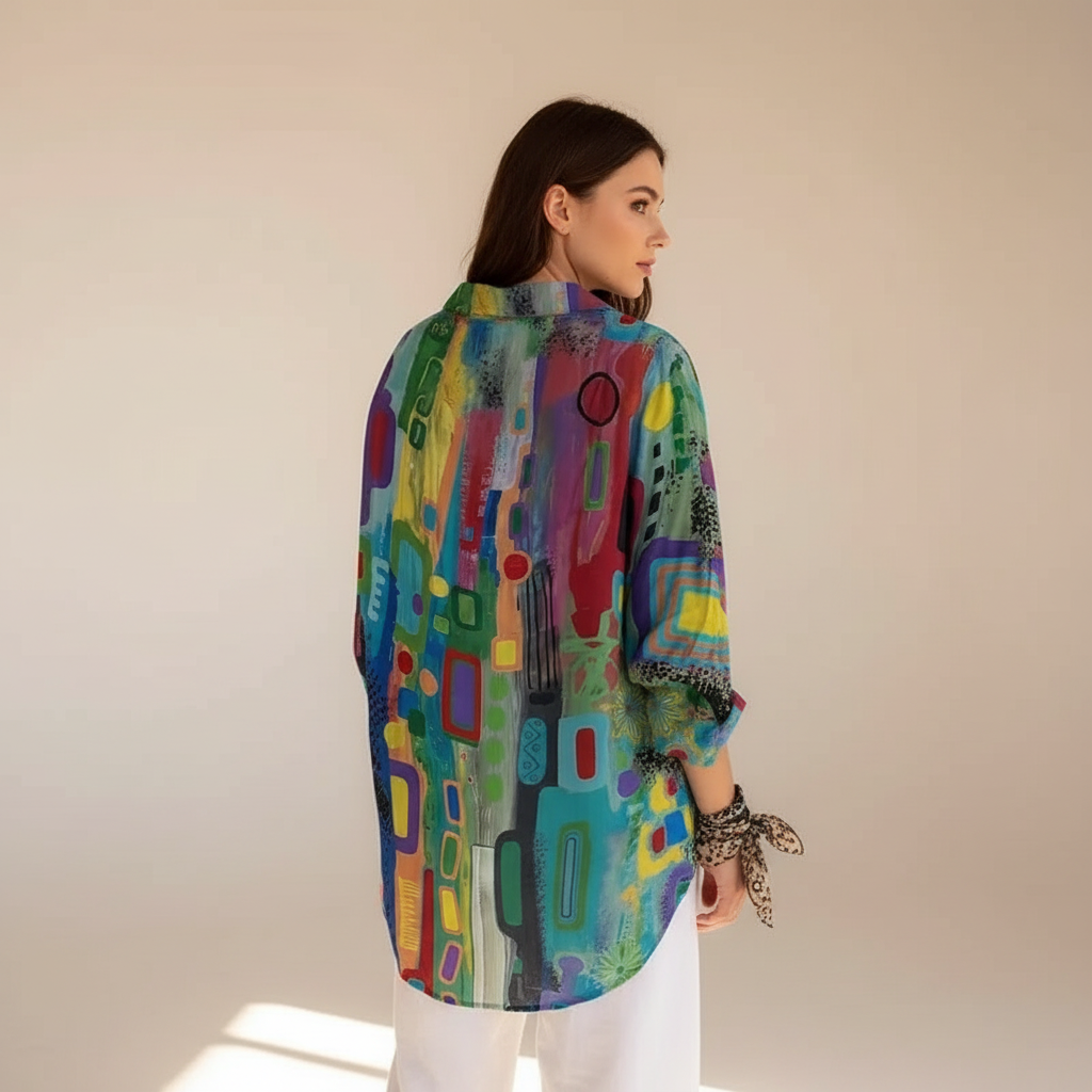 Naeryn - Elegantes Print-Hemd mit Knopfleiste