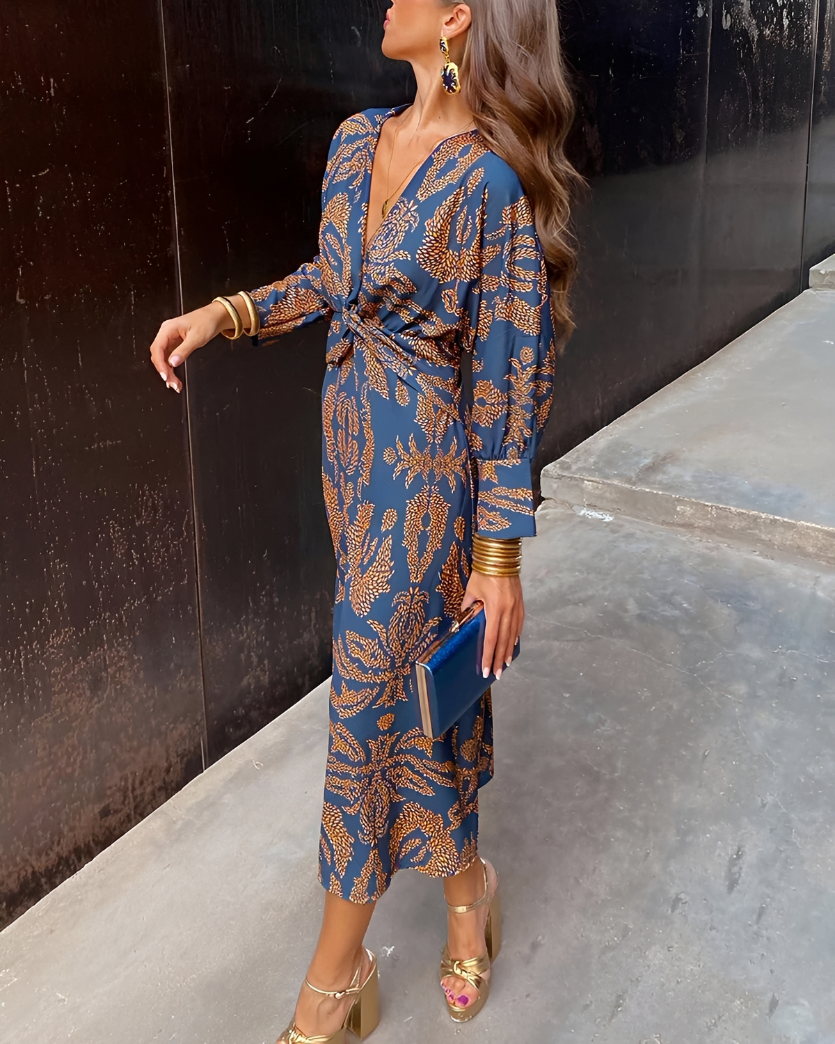 Alima - Retro-Kleid mit V-Hals
