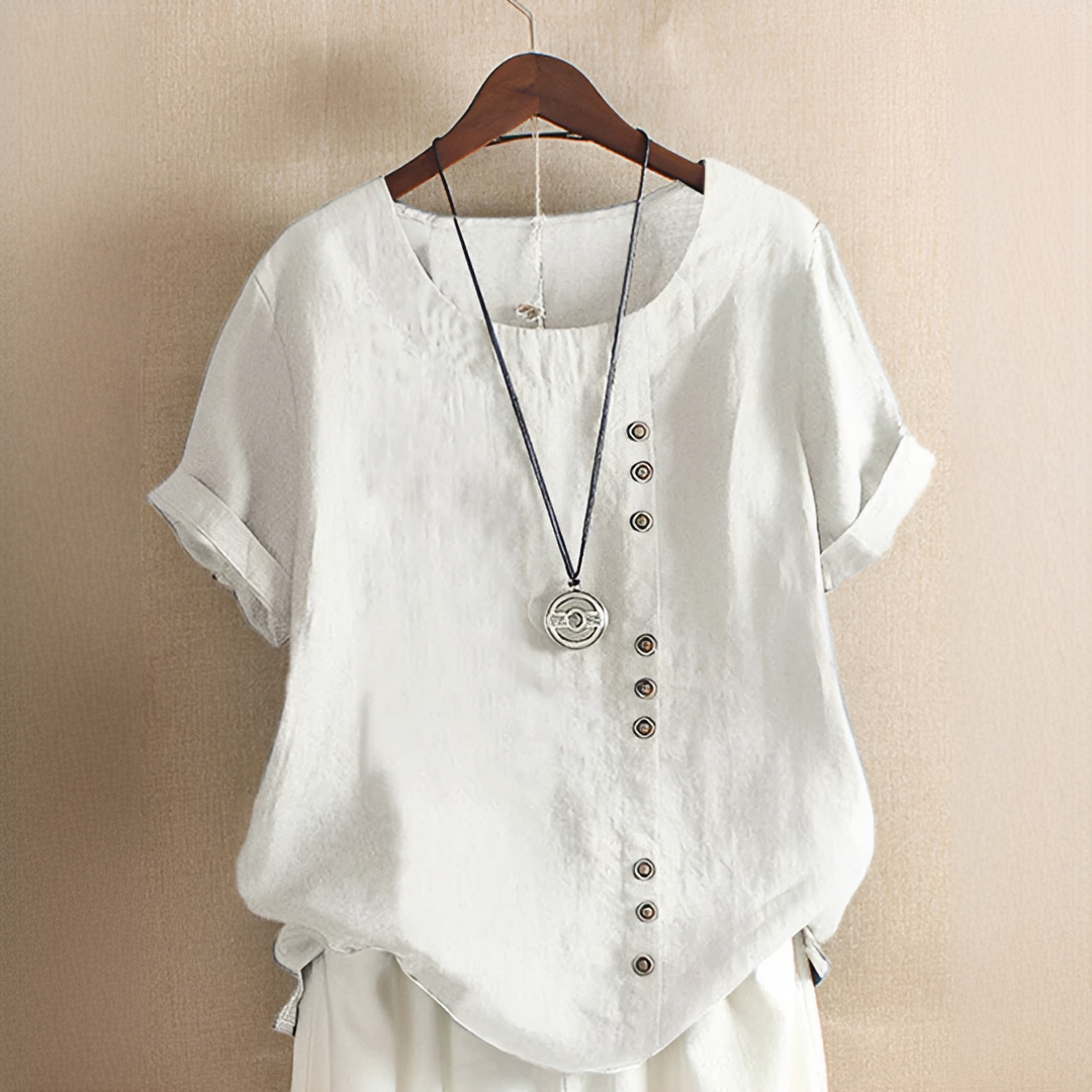 Noelle - Elegante, locker geschnittene Bluse mit Knöpfen