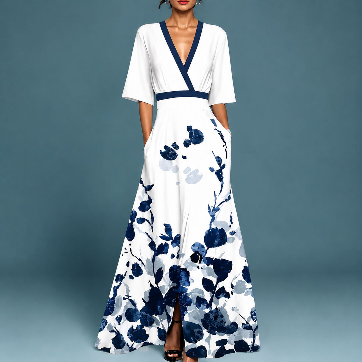 Laure - Elegantes Kleid mit V-Ausschnitt
