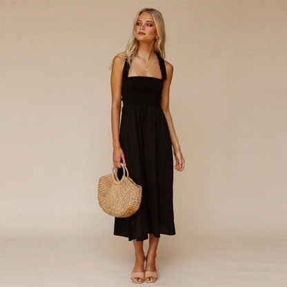 Lena - Stilvolles Midikleid mit eckigem Ausschnitt