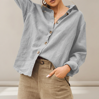 Jordilyn - Locker geschnittene Bluse mit Knopfleiste