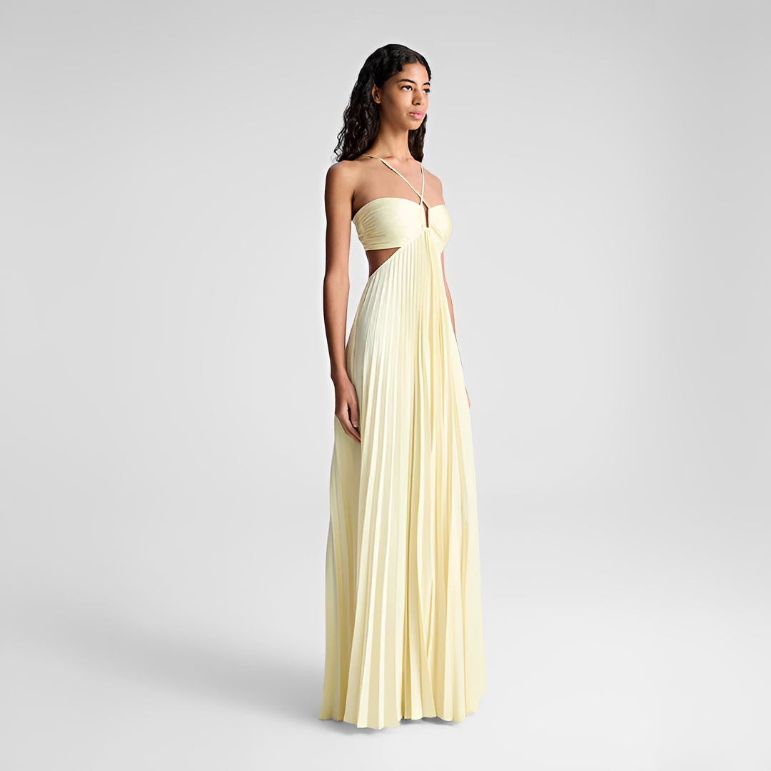 Sienna - Elegantes langes Faltenkleid