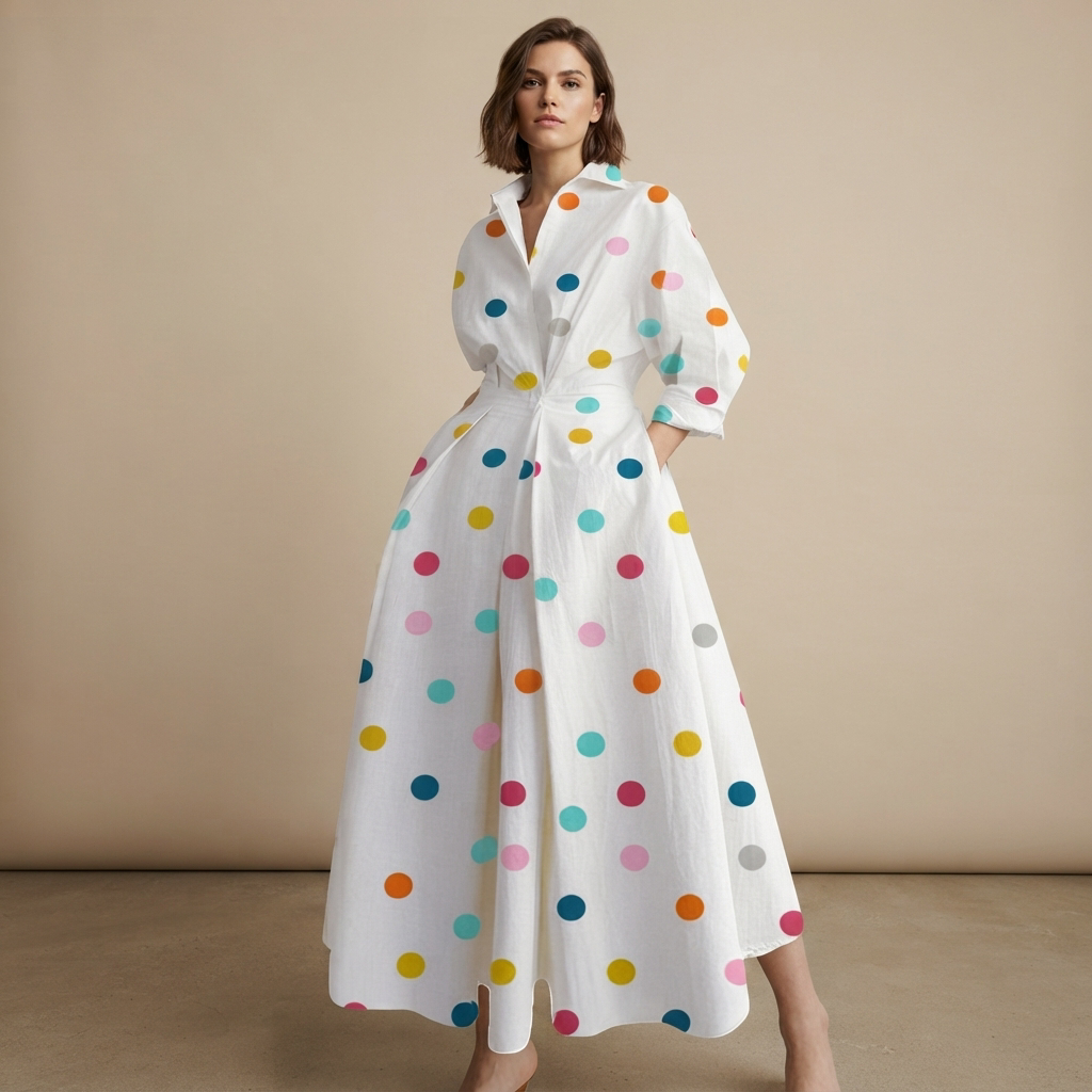 Laverne - Elegantes, locker geschnittenes Midikleid