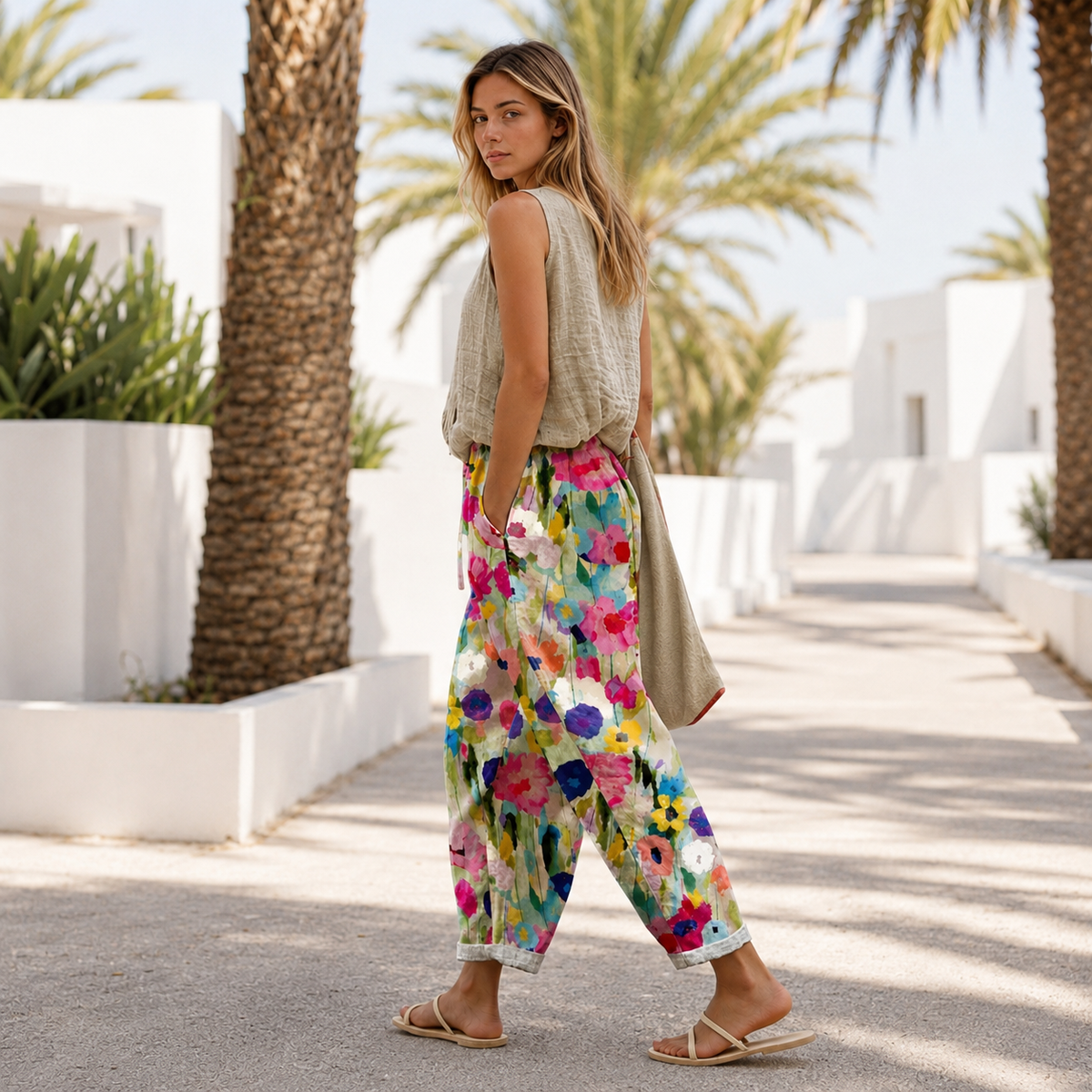 Kheyri - Luftige Hosen mit Blumenmuster