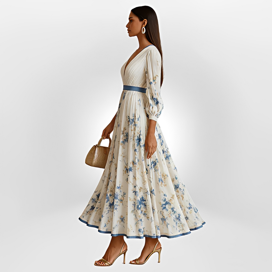 Klarise - Stilvolles Wickel-V-Ausschnitt-Kleid