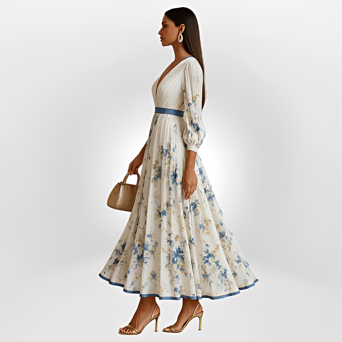 Klarise - Stilvolles Wickel-V-Ausschnitt-Kleid