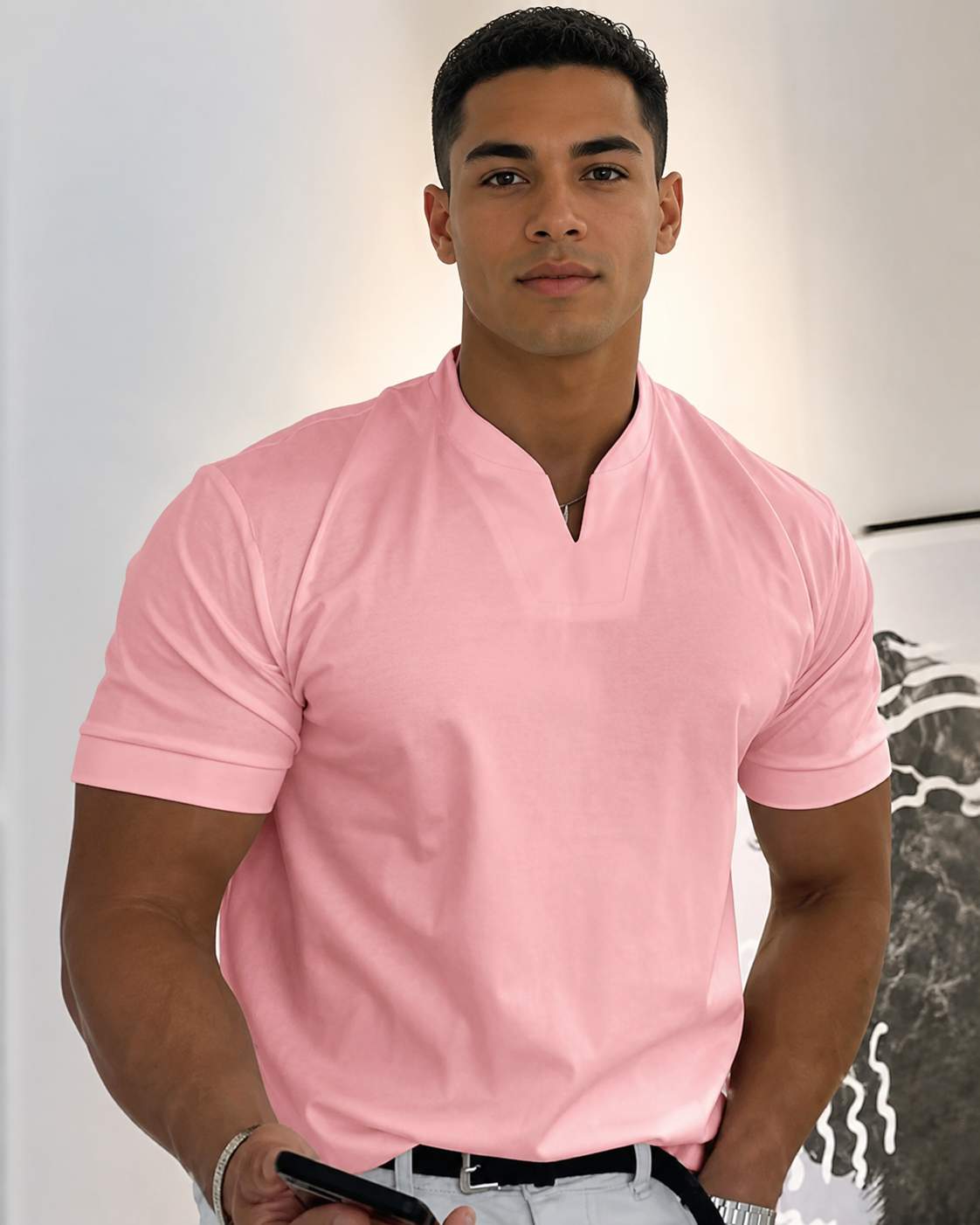 Cédric - Bequemes V-Ausschnitt-Shirt