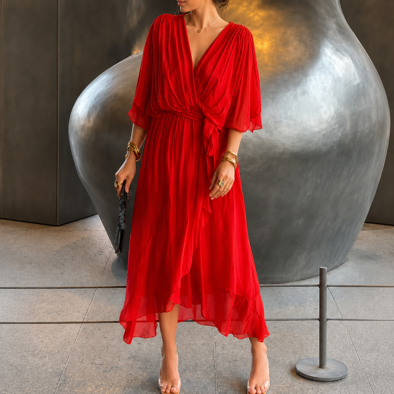 Jescah - Stilvolles Kleid mit Fledermausärmeln
