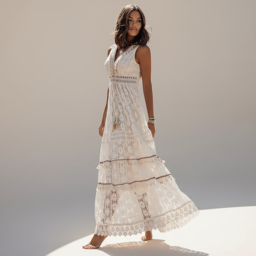 Barbarra - Schickes Kleid mit hohem Bund