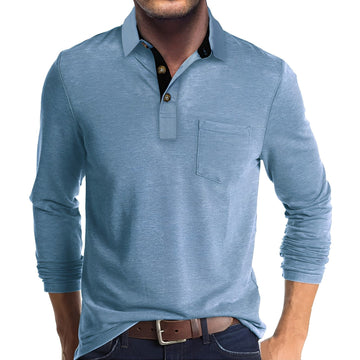 Marty - Bequemes Langarm-Poloshirt für Herren