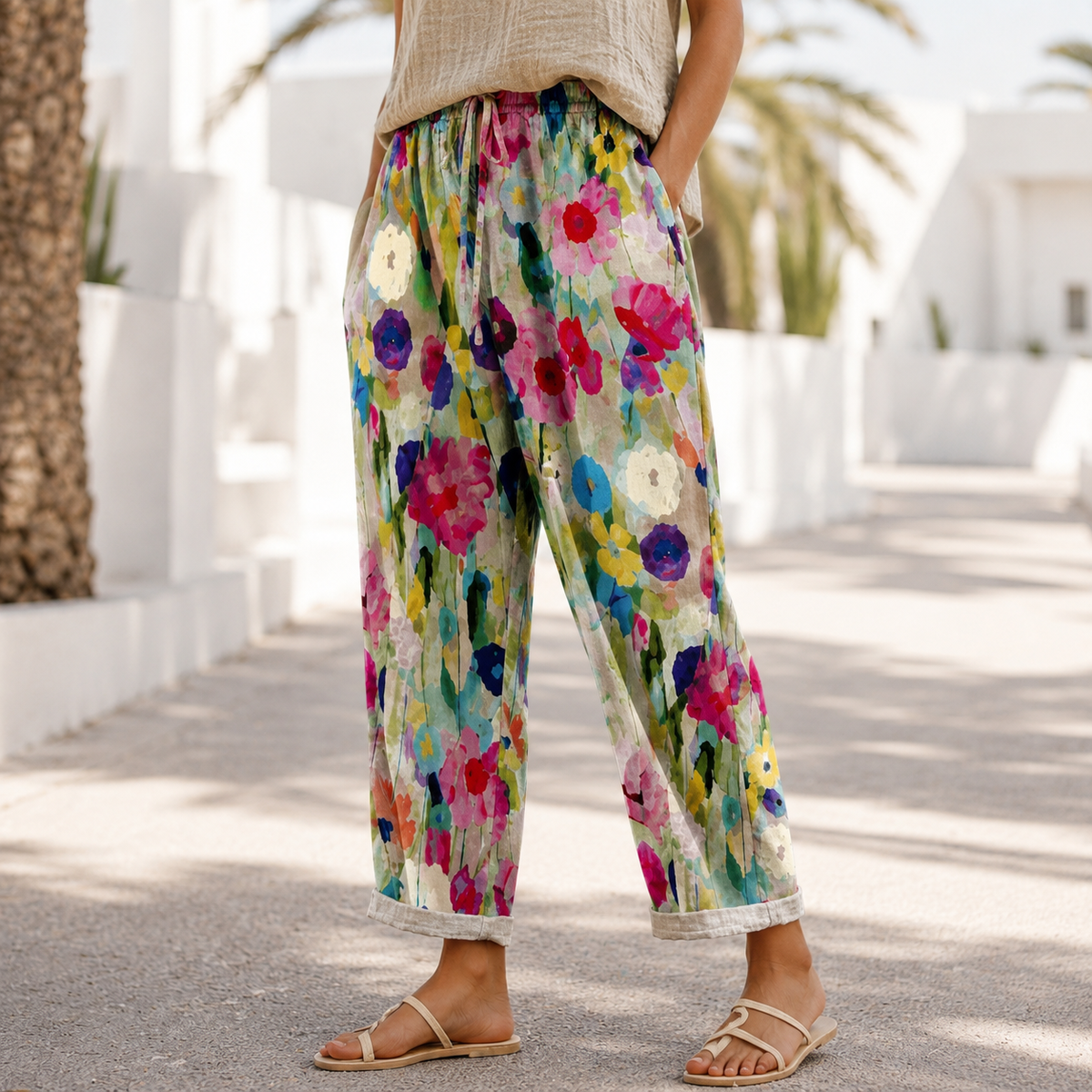 Kheyri - Luftige Hosen mit Blumenmuster
