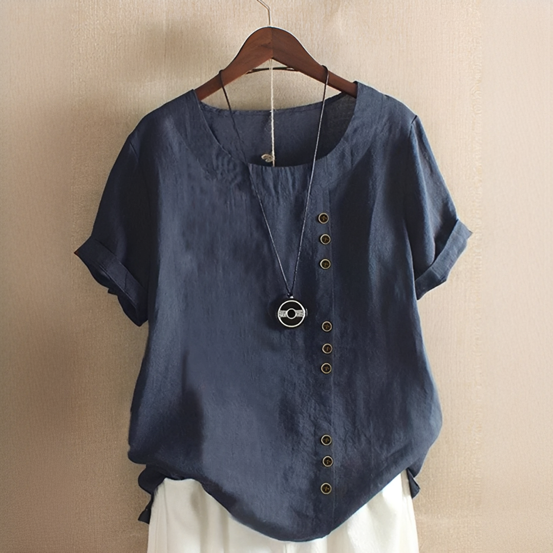 Noelle - Elegante, locker geschnittene Bluse mit Knöpfen