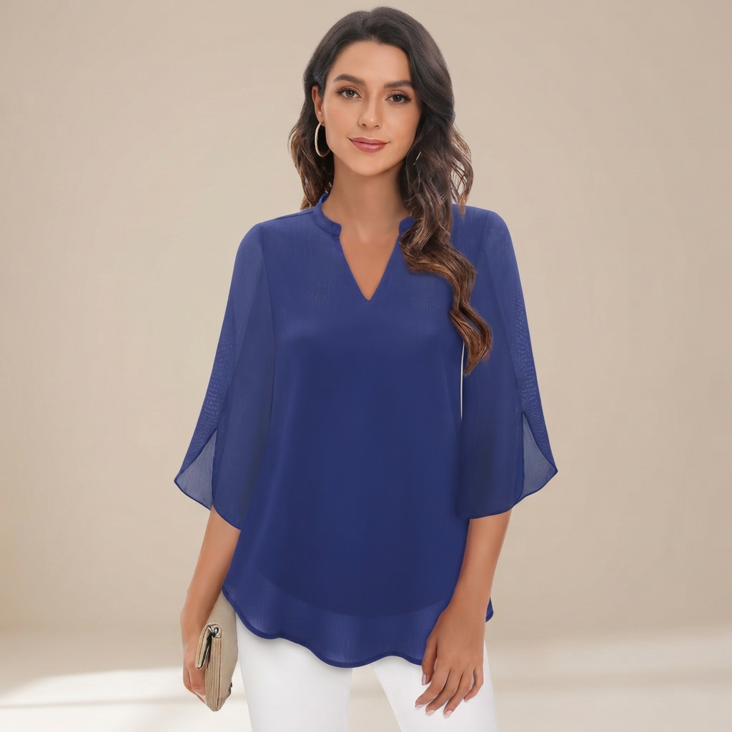 Arsine - Modische, locker geschnittene Bluse mit V-Ausschnitt