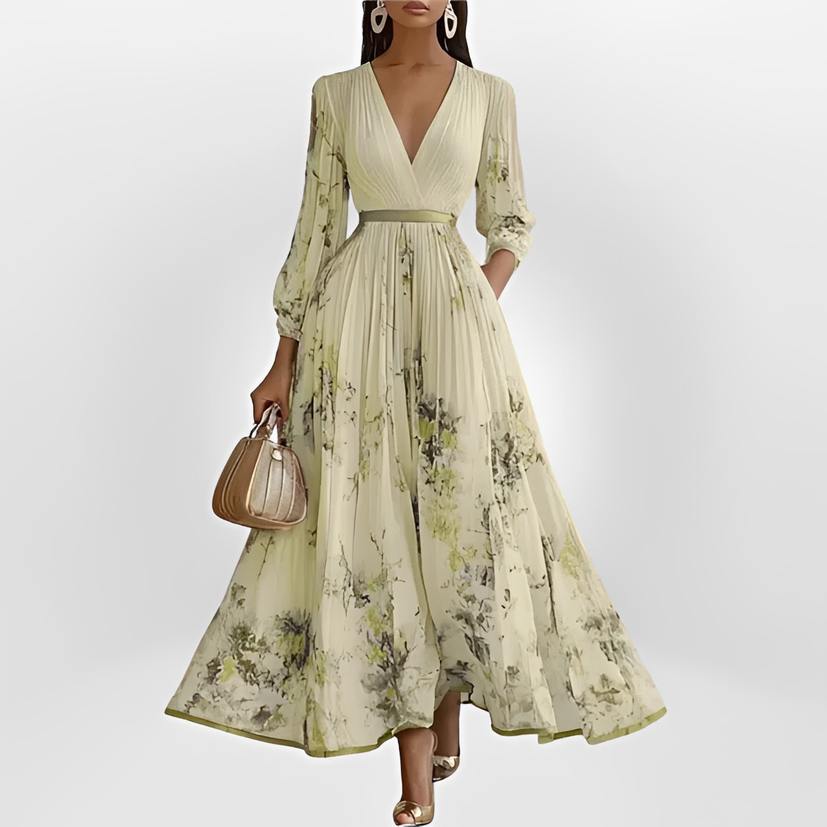 Klarise - Stilvolles Wickel-V-Ausschnitt-Kleid