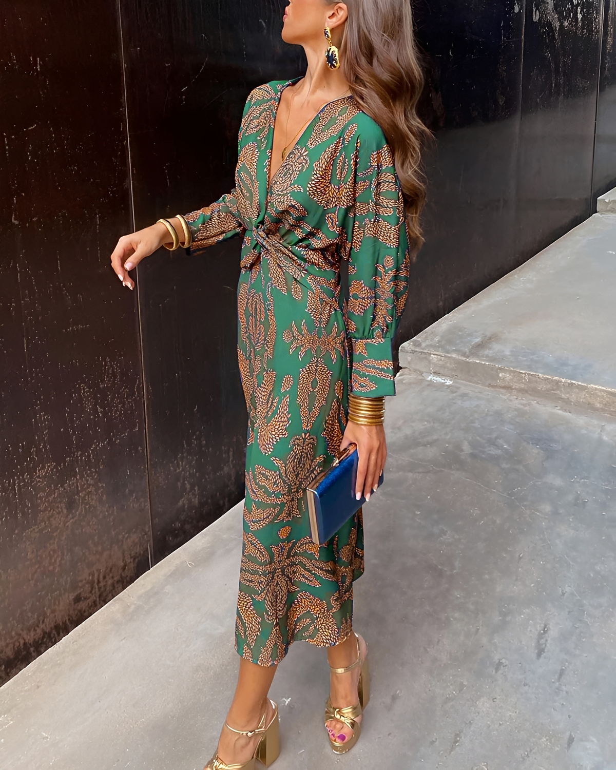 Alima - Retro-Kleid mit V-Hals