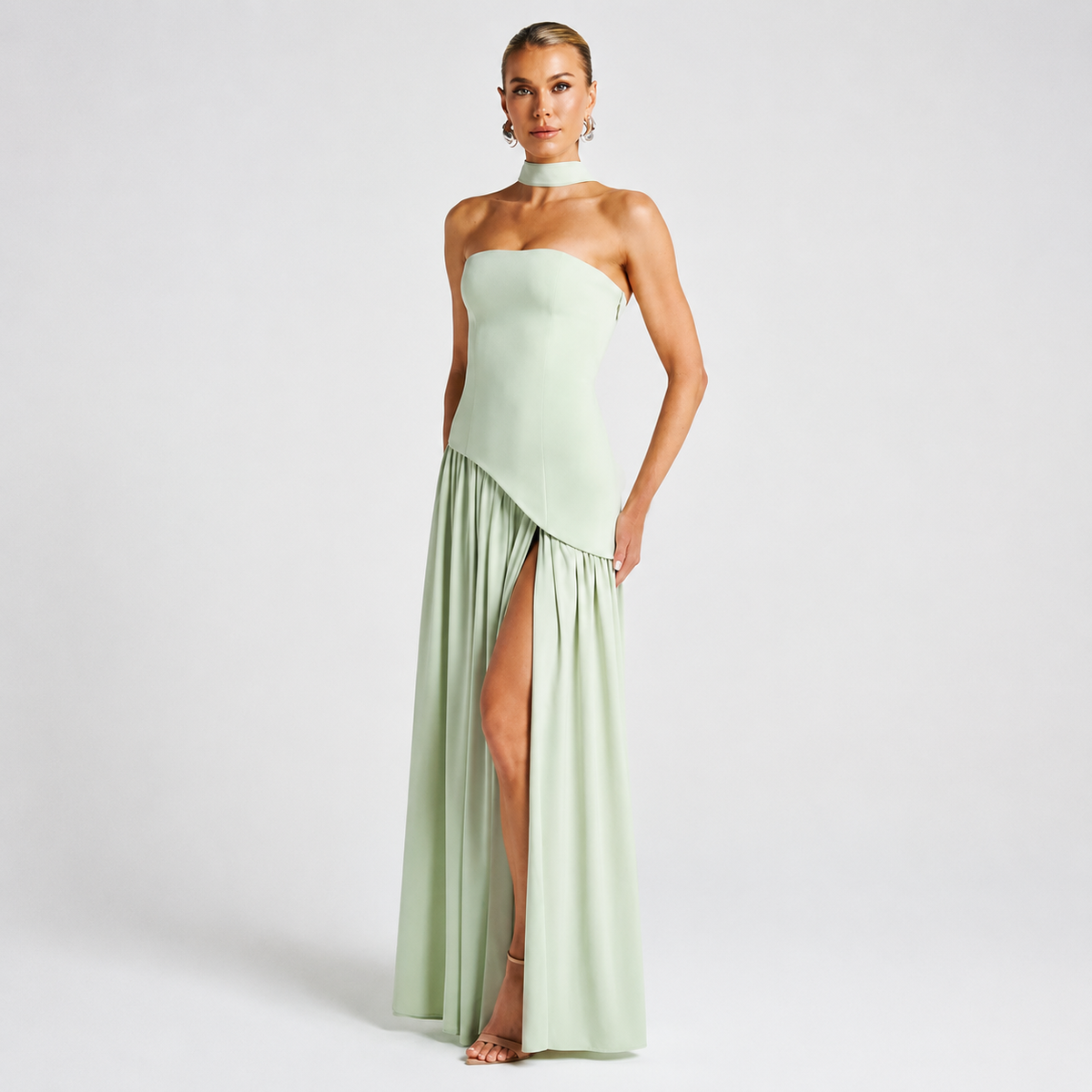 Fatimea - Stilvolles Tube-Top Maxikleid