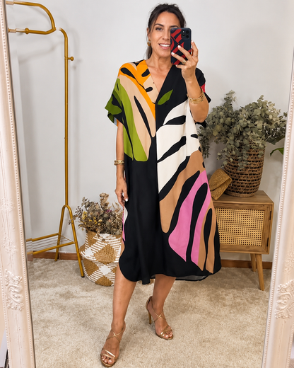 Curlene - Elegantes und Weites Midi-Kleid
