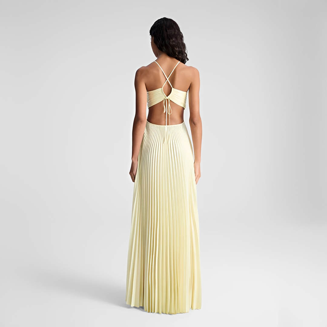 Sienna - Elegantes langes Faltenkleid