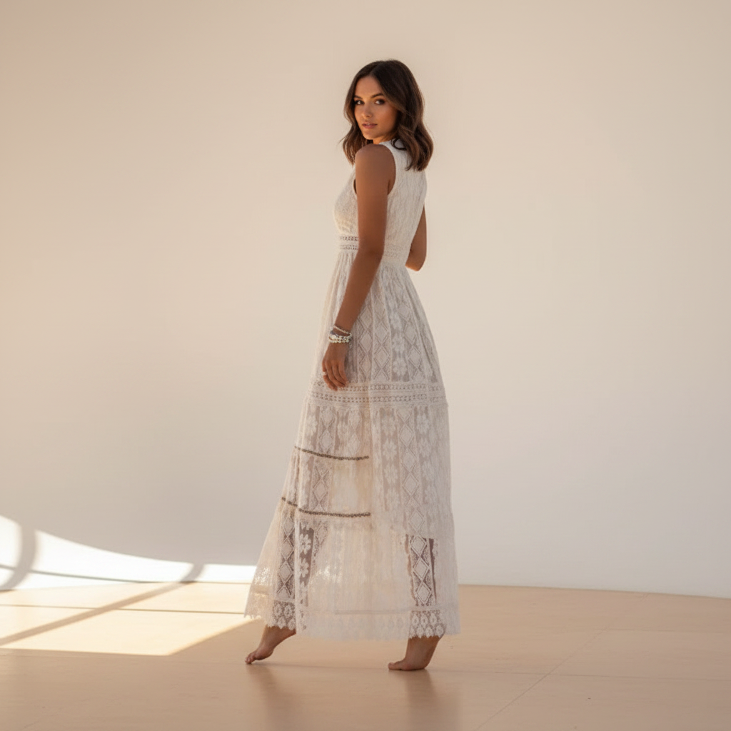Barbarra - Schickes Kleid mit hohem Bund