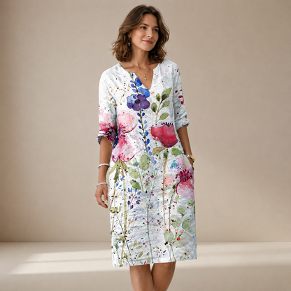 Ninna - Elegantes und schmeichelhaftes Kleid mit V-Ausschnitt