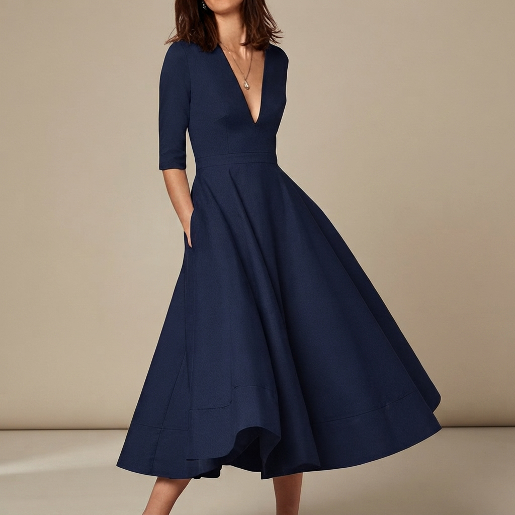 Debbie - Schickes Kleid mit V-Ausschnitt