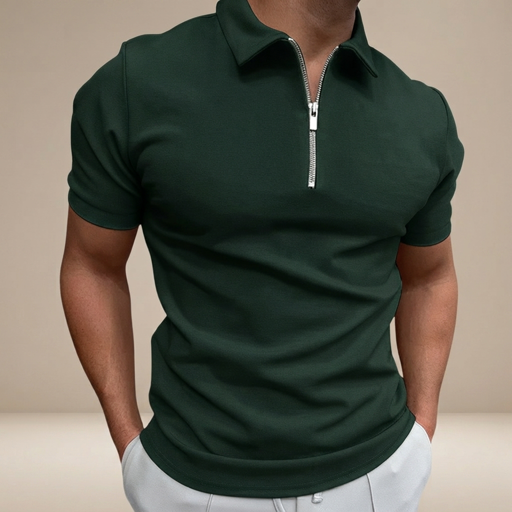 Kesean - Freizeit-Poloshirt mit teilweisem Reißverschluss