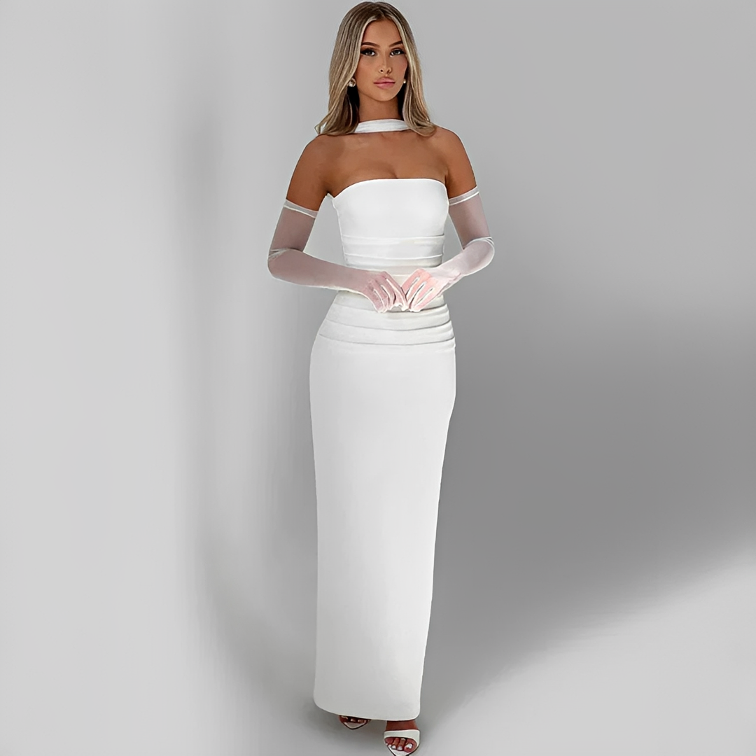 Carmila - Ein elegantes Schlauchoberteil in schmalem Kleid