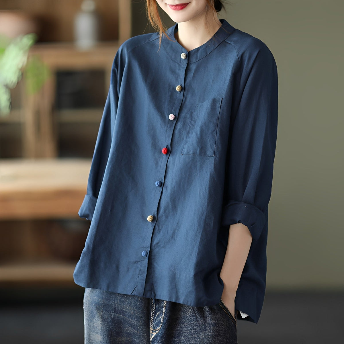 Nellie - Bluse lässig mit Taschen für Frauen