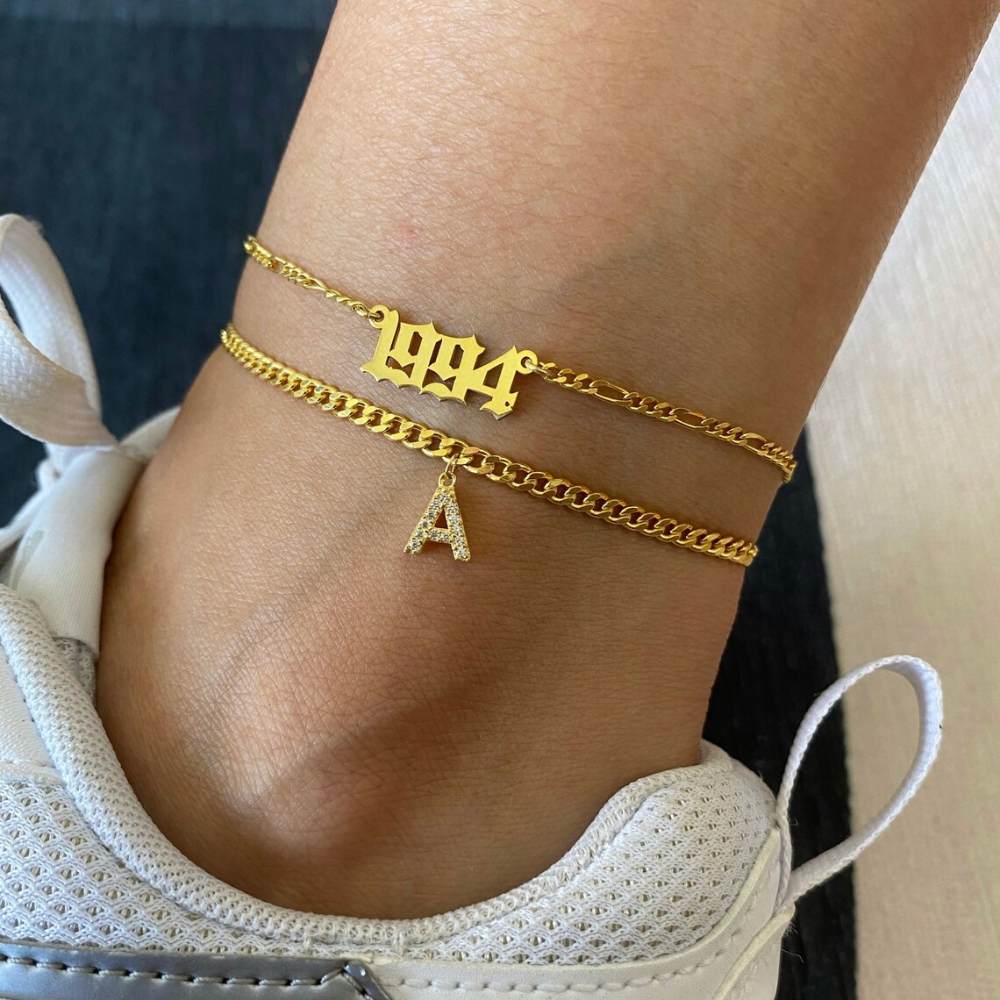 Initialen Knöchel - Knöchelarmband mit deiner Initiale