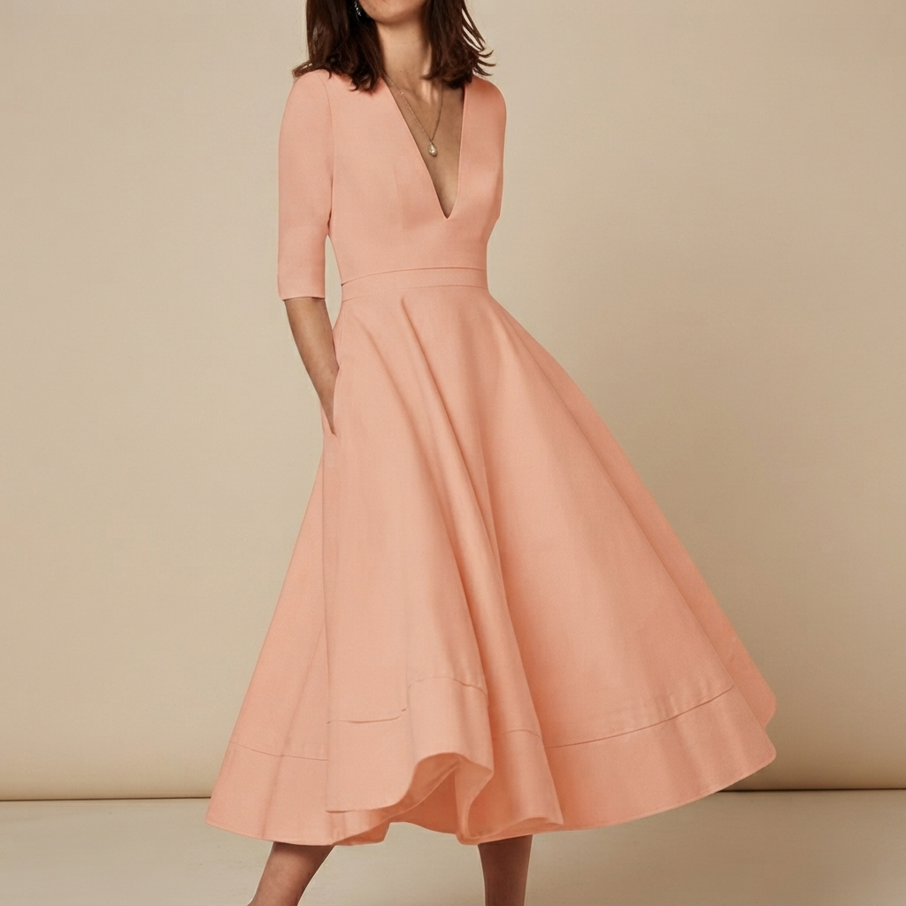 Debbie - Schickes Kleid mit V-Ausschnitt