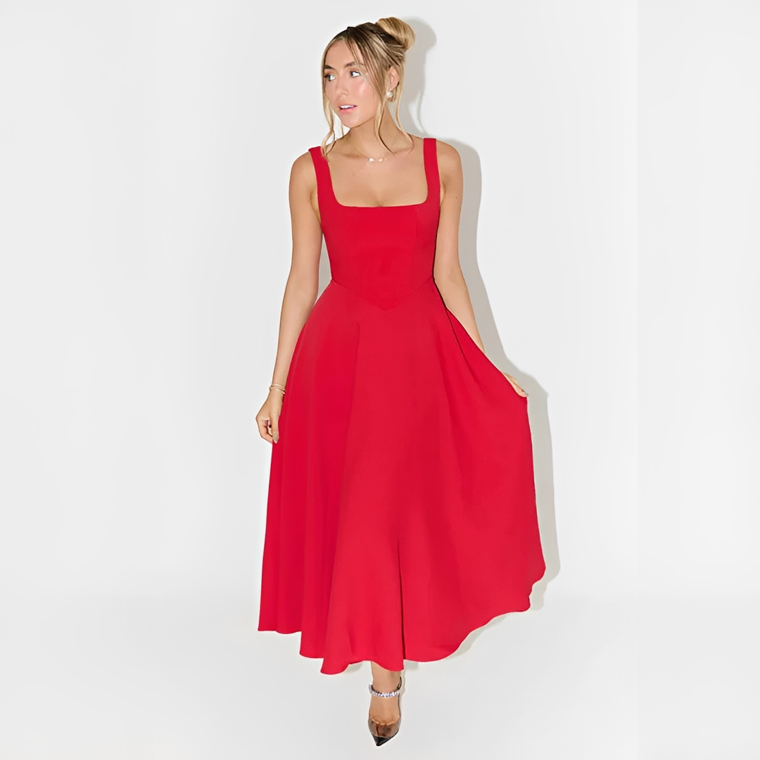 Yarabelle - Stilvolles Träger-Midi-Kleid
