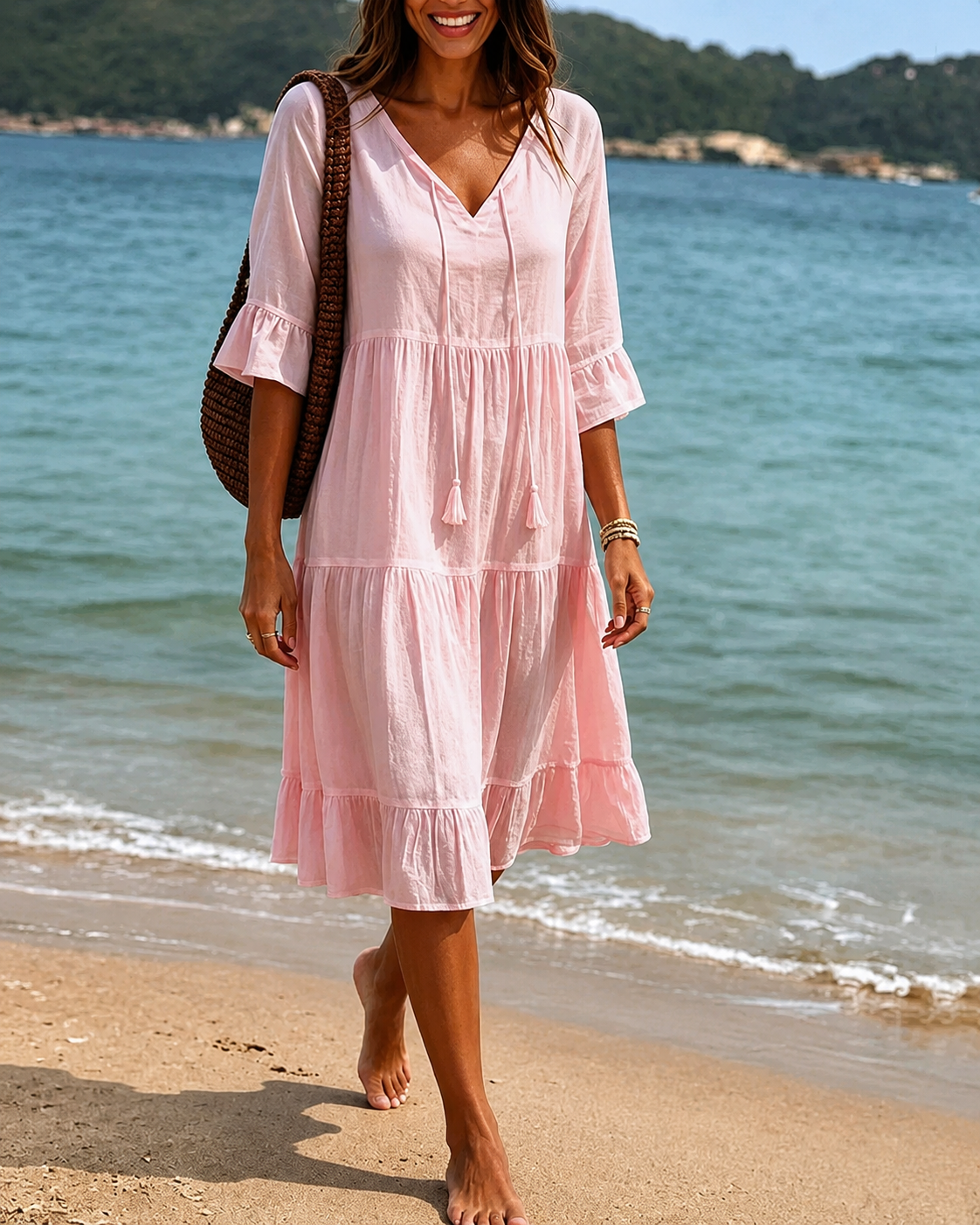 Lorraine - Elegantes Midikleid mit V-Ausschnitt