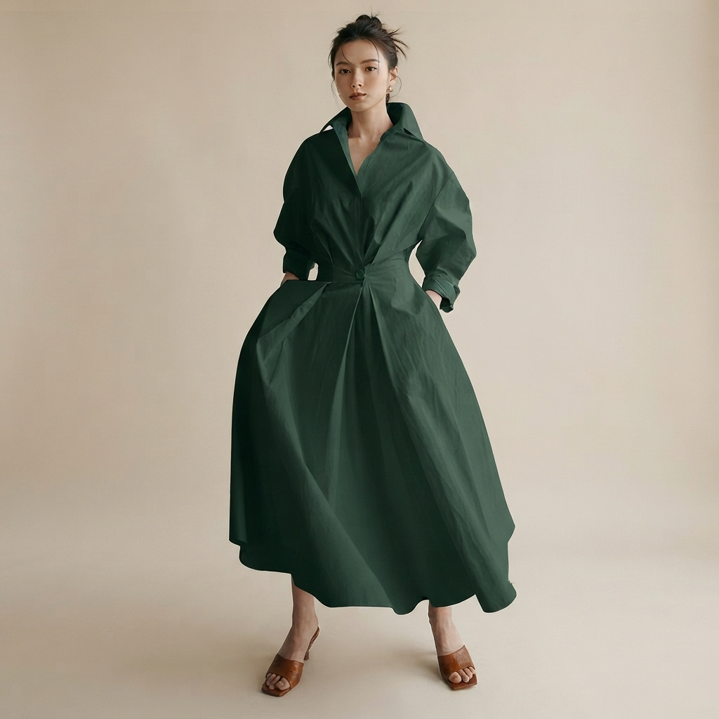 Laverne - Elegantes, locker geschnittenes Midikleid