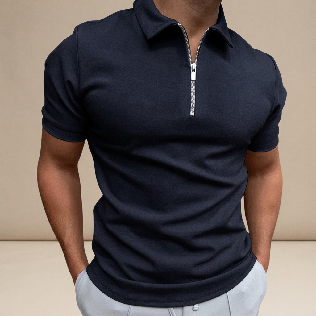 Kesean - Freizeit-Poloshirt mit teilweisem Reißverschluss