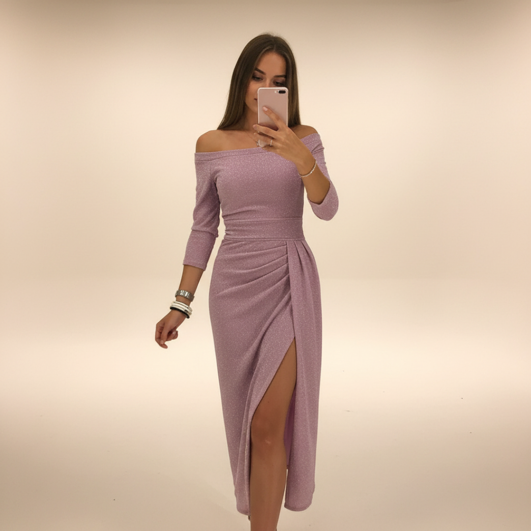 Christy - Schickes Schulterfreies Midikleid