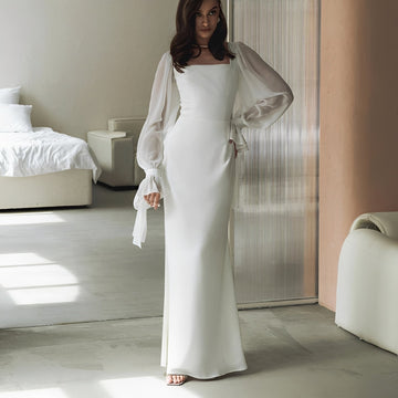 Gloria - Elegantes Maxikleid mit langen Ärmeln für Frauen