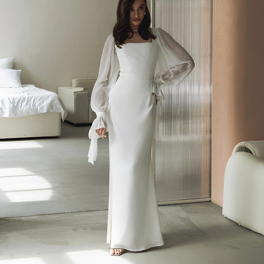 Gloria - Elegantes Maxikleid mit langen Ärmeln für Frauen