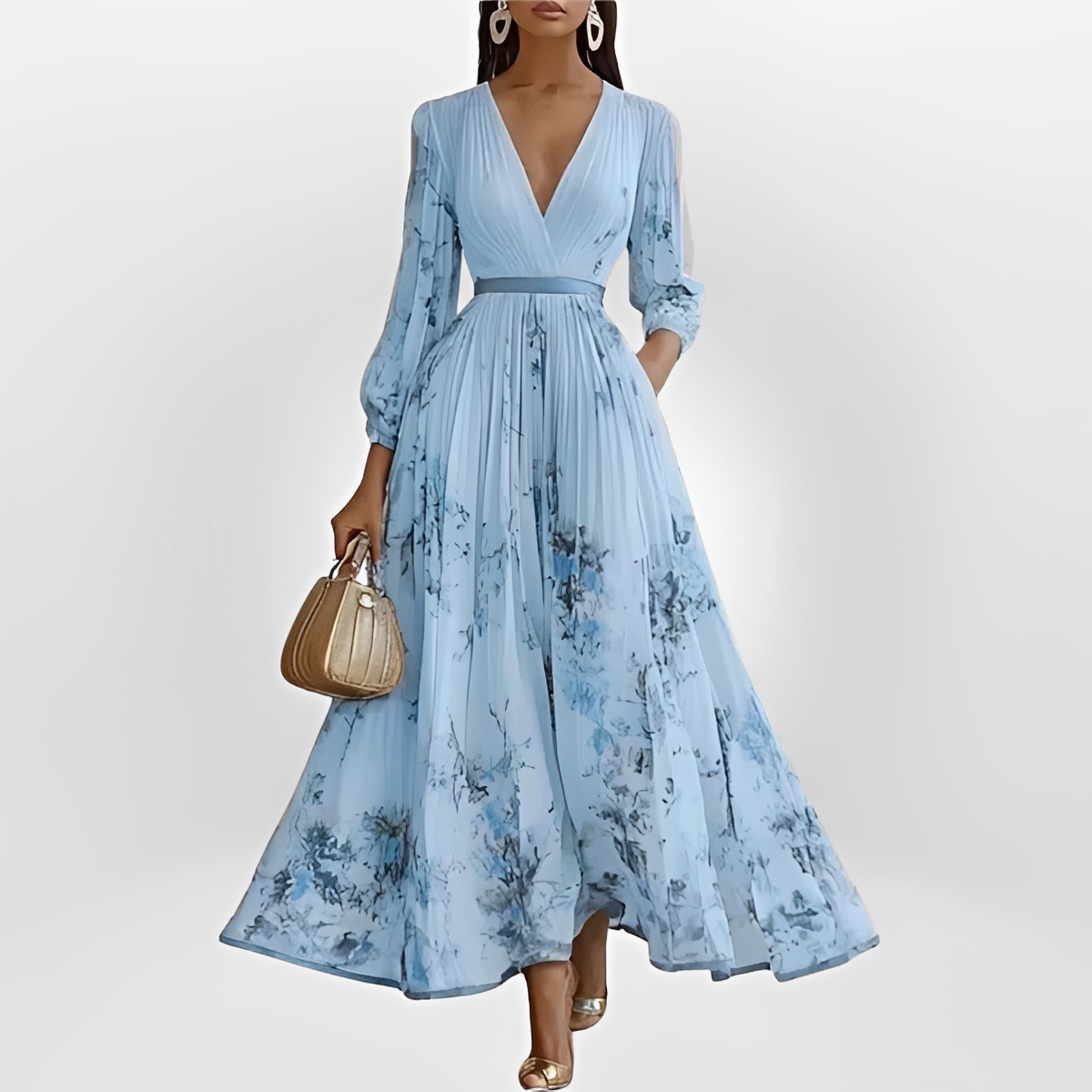Klarise - Stilvolles Wickel-V-Ausschnitt-Kleid