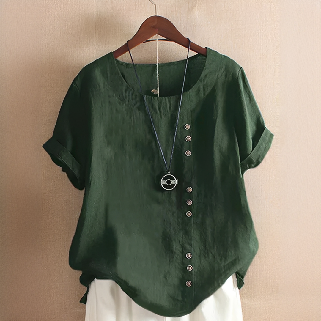 Noelle - Elegante, locker geschnittene Bluse mit Knöpfen