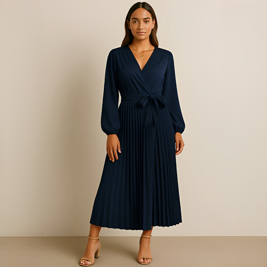 Naomi - Stilvolles Kleid mit V-Ausschnitt und Falten