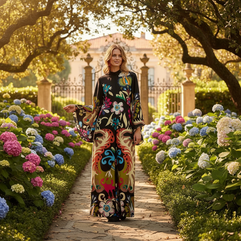 Kymbrea - Elegantes, weit geschnittenes Maxi-Kleid