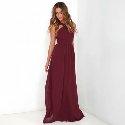 Suzanne - Elegantes Maxikleid mit Kreuzhals