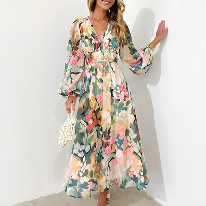 Kiara - Stilvolles und Fließendes Langarmkleid